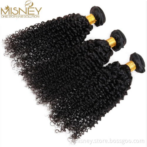 Curly Hair Brazilian Hair Weave Bundles Remy 100% Human Hair Extensions Kinky Curly Hair Natural Color 8-26 Inch Misney Deals